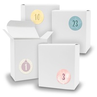 Adventskalender zum Füllen 24x Quader WEISS + Sticker V07 Z17 - Weiß