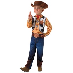 Rubie ́s Kostüm Toy Story Woody Kostüm für Kinder – Größe 116, Werde zum smarten Spielzeug-Cowboy aus ‚Toy Story‘! braun