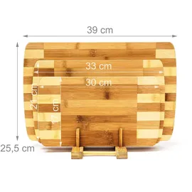 Relaxdays Schneidebretter-Set braun 3-tlg.
