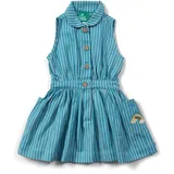 Little Green Radicals Schürzenkleid mit Knopfleiste in Blau | Gr.: 5-6 Jahre