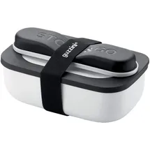 Guzzini - On The Go, STORE&GO Set Lunchbox mit Reisebesteck - Weiß, 20 x 12 x h7 cm | 900ml - 17110211