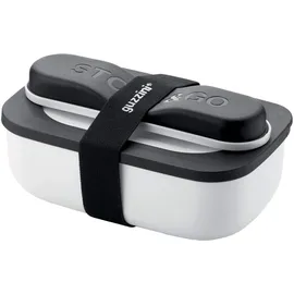 Guzzini - On The Go, STORE&GO Set Lunchbox mit Reisebesteck - Weiß, 20 x 12 x h7 cm | 900ml - 17110211
