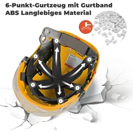 mustbau Sicherheitshelm-Set, EN397 Schutzhelm mit Ohr- und Gesichtsschutz, verstellbares Kopfband von 53 bis 63 cm, strapazierfähiges ABS-Material