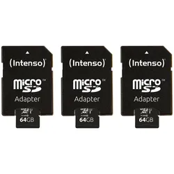INTENSO MicroSDXC Card 3423490, UHS-I, 64 GB 3erPack