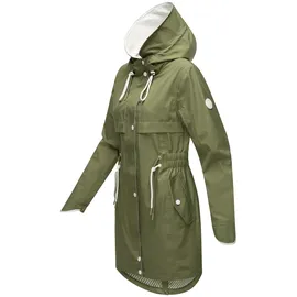 Navahoo Leichter Damen Übergangsmantel Langer Parka mit Kapuze Xankaa Dusty Olive Gr. XXL - XXL