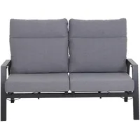 Siena Garden Loungesofa, anthrazit Metall, Kunststoff, Textil, 2-Sitzer, Füllung: