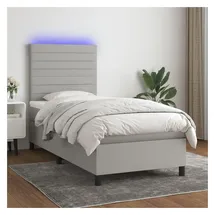 vidaXL Boxspringbett 100 x 200 cm Hellgrau