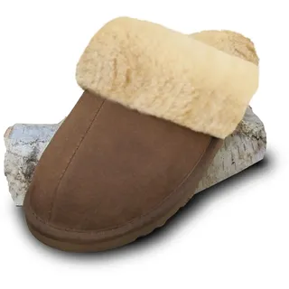 Heitmann Felle Paar Lammfell-Pantoffeln   Farbe: Braun   Größe : 41 38341 - Braun