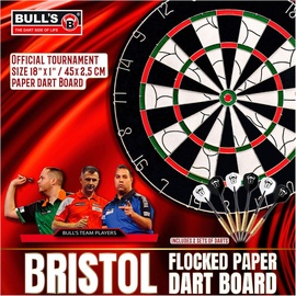 BULL'S Bristol Flocked Paper Dart-Board Dartboard