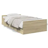 vidaXL Bettgestell mit Schubladen Sonoma-Eiche 90x200cm Holzwerkstoff