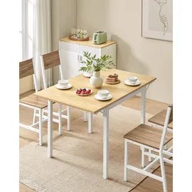 VASAGLE Esstisch, klappbarer Küchentisch für 2-4 Personen, für kleine Räume, Weiß - Weiß