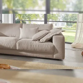 KAWOLA Ecksofa Madeline Cord Recamiere links taupe