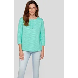 Rabe 3/4-Arm-Shirt, mit Wellen-Struktur Rabe Smaragd 50