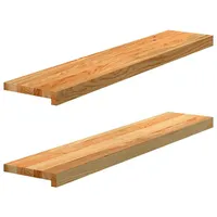 VidaXL Fensterbänke 2 Stk. Hellbraun 100x20x2 cm Massivholz Eiche