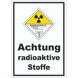 Aufkleber radioaktive Stoffe Radioactive II-GELB A8 (52x74mm)