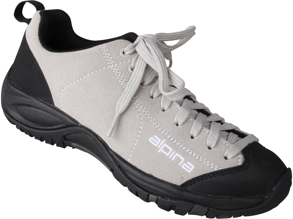 Alpina Damen Schnürer Valea aus echtem Leder in Weite H Trekkingschuhe mit Einlegesohle, leichte Wanderhalbschuhe Frauen Outdoor Freizeitschuhe 38 grau - 38 EU Weit