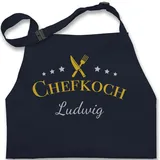 Kinderschürze Schürze Kinder Jungen Mädchen - Kochschürze - Chefkoch mit Name - 7-14 Jahre - Navy Blau - kinderschürzen junge personalised küchenschürze kinderkochschürze hobbykoch für 10 - 7-13 Jahre