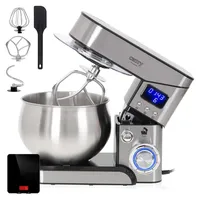 Camry CR4223B Knetmaschine Küchenmaschine, 5L Edelstahlschüssel, 6 Geschwindigkeiten + Pulse - Schwarz