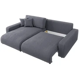 s-style möbel Leon Ecksofa mit Bettfunktion und Bettkasten Grau