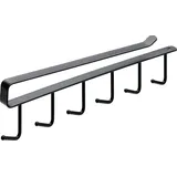 Hettich Garderobenleiste 6 Haken 26,5 x 7,2 x 1,5 cm Schwarz