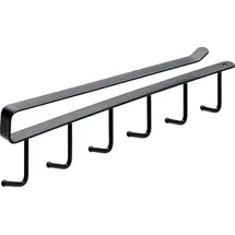 Hettich Garderobenleiste 6 Haken 26,5 x 7,2 x 1,5 cm Schwarz
