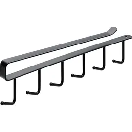 Hettich Garderobenleiste 6 Haken 26,5 x 7,2 x 1,5 cm Schwarz