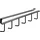 Hettich Garderobenleiste 6 Haken 26,5 x 7,2 x 1,5 cm Schwarz