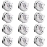 monzana Einbauleuchte 12er Set Schwenkbar und Dimmbar Stil Weiß