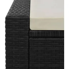 vidaXL Doppel-Sonnenliege 202 x 145 x 80 cm schwarz/cremeweiß