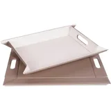 Freeform Wendetablett Tischset zweifarbig 55 x 41 cm Weiß - Taupe