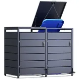 osoltus Mülltonnenbox PedBox Mülltonnenbox mit Pedal 2 Mülltonnen Anthrazit Alu verzinkt