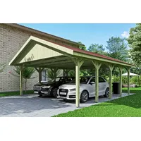 SKANHOLZ SKAN HOLZ Doppelcarport 'Wallgau' mit roten Schindeln 620