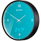 Bresser Wanduhr MyTime LEDsec hellblau