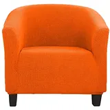 BXFUL Sesselbezug Stretch Sesselschoner, Jacquard Sesselhusse Sesselüberwurf für Clubsessel Cocktailsessel, Elastisch Sofahusse Sofabezug (Orange)