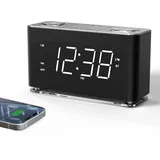 iTOMA Radiowecker mit App-Steuerung, Bluetooth, große LED-Anzeige, UKW-Radio, Dual-Alarm, USB-Ladeanschluss, Wecker, Nachtlicht, Dimmer, Snooze, Sleep Timer CKS507