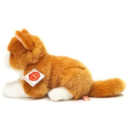 Teddy-Hermann Katze liegend rot 20 cm - Beige