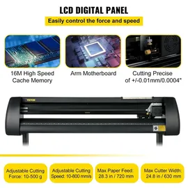 Vevor Vinyl-Schneideplotter, 28 Zoll, Signmaster-Software, Schilderherstellungsmaschine, 720 mm Slogan Schneideplotter Desktop Maschine mit der Software, Schneideplotter