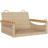 furnicato Hängesessel Beige 63x62x40 cm Poly Rattan