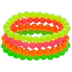 Perlen-Armbänder "Neon", 4 Stück