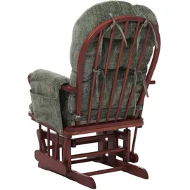 Mendler Relaxsessel HWC-C76 Chenille 52 x 100 x 80 cm Grün mit Hocker