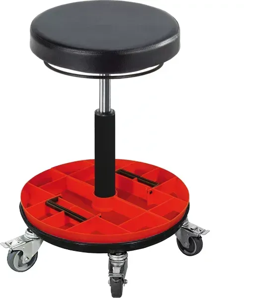 Meychair Arbeitsdrehhocker mit PU-Sitz und Toolbox höhenverstellbar