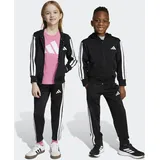 adidas Trainingsanzug ADIDAS SPORTSWEAR "ESSENTIALS KIDS", Jungen, Gr. 116, schwarz-weiß (schwarz, weiß), Obermaterial: 100% Polyester, Sportanzüge Trainingsanzug, mit 3-Streifen, aus weichem Trikotstoff, mit CLIMACOOL Technologie