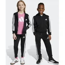 adidas Trainingsanzug ADIDAS SPORTSWEAR "ESSENTIALS KIDS", Jungen, Gr. 116, schwarz-weiß (schwarz, weiß), Obermaterial: 100% Polyester, Sportanzüge Trainingsanzug, mit 3-Streifen, aus weichem Trikotstoff, mit CLIMACOOL Technologie