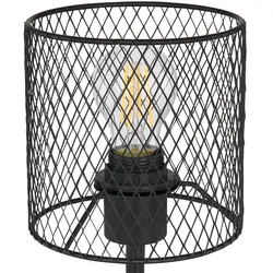 Globo Lighting Schreib Nacht Tisch Lampe Geflecht Lampe Wohn Schlaf Zimmer Lese Leuchte schwarz  Globo 15395T1