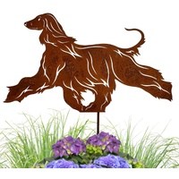 Terma Stahldesign Edelrost Hund Verschiedene Rassen, Handmade Germany, tolle gartendeko aus Rost-Metall, deko rostoptik, Rostfiguren Tiere, rostfiguren Garten, Rostdeko (Windhund Afghanischer)