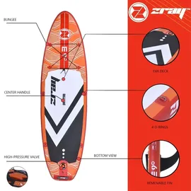 Zray Zray, Evasion E9, Sup-Board, Orange/Weiß/Schwarz, 9', Unisex-Adult