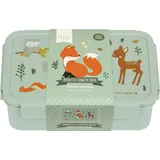 A Little Lovely Company Bento Lunchbox Brotdose, 14x21 cm (Waldtiere Grün) – Grün