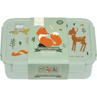 A Little Lovely Company Bento Lunchbox Brotdose, 14x21 cm (Waldtiere Grün) – Grün