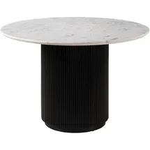 MASSIVMOEBEL24.DE BARCELONA Ø 120 cm schwarz lackiert / Marmor weiß