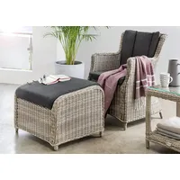 Destiny Balkonset LUNA CASA Sessel + Fußhocker, Polyrattan, vintage weiß